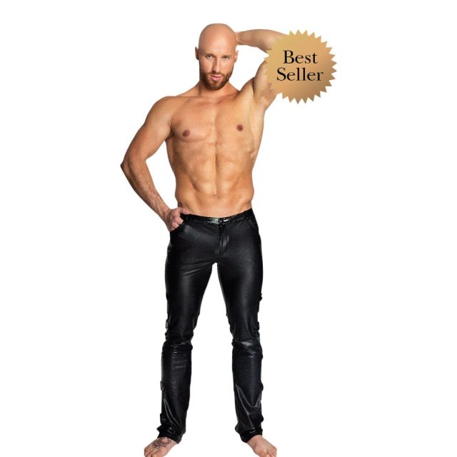 Noir Handmade Lange Brukser med Wetlook-6XL